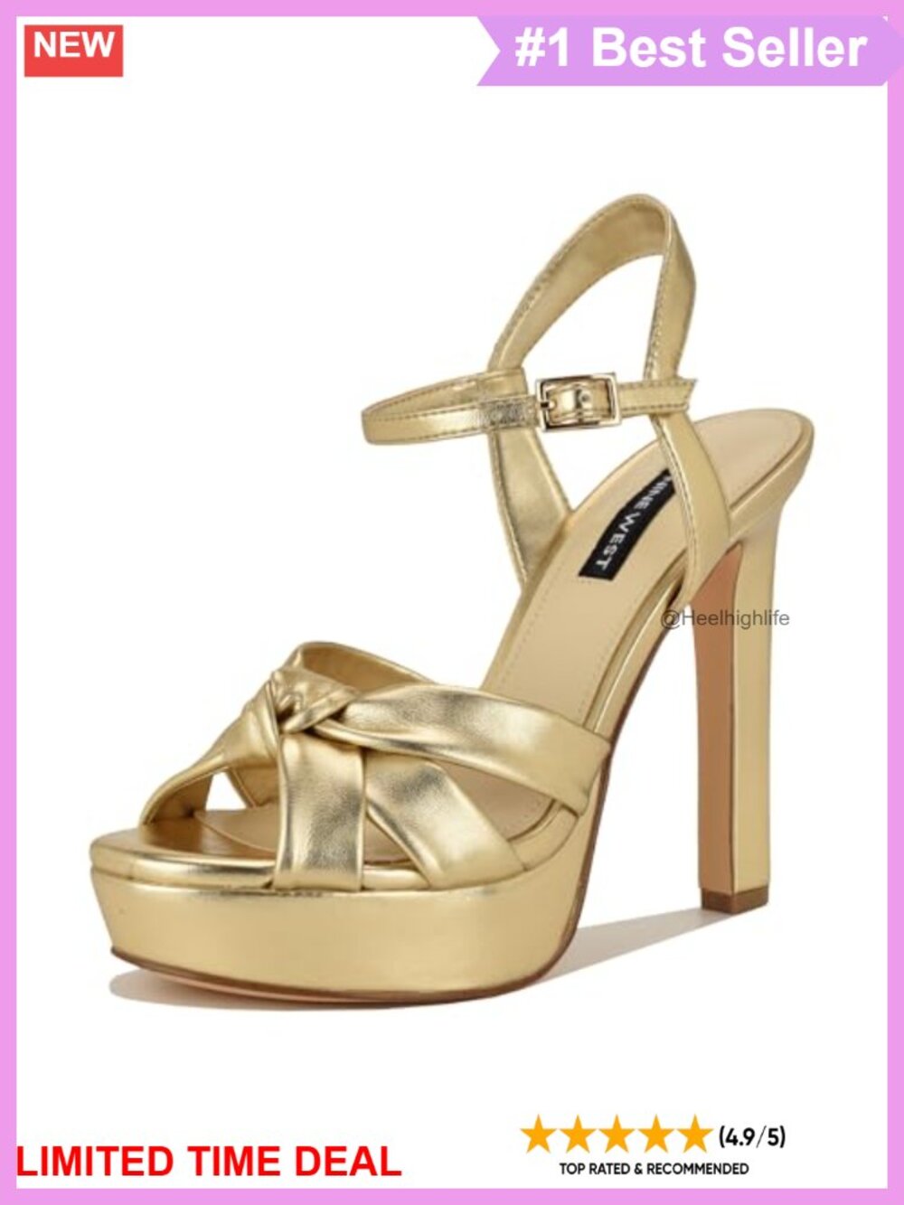 Faux Leather Platform Heeled Sandals Open Toe Ankle Strap Dress
